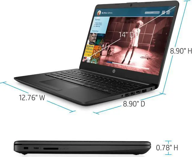 Alt view image 6 of 7 - HP 14" HD WLED Backlit High Performance Business Laptop, AMD Athlon Silver 3050U up to 3.2GHz, 4GB DDR4, 128GB SSD, Wireless-AC, HDMI, Bluetooth, Webcam, SD Card Reader, Windows 10 S mode