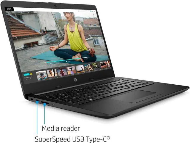 Alt view image 2 of 7 - HP 14" HD WLED Backlit High Performance Business Laptop, AMD Athlon Silver 3050U up to 3.2GHz, 4GB DDR4, 128GB SSD, Wireless-AC, HDMI, Bluetooth, Webcam, SD Card Reader, Windows 10 S mode