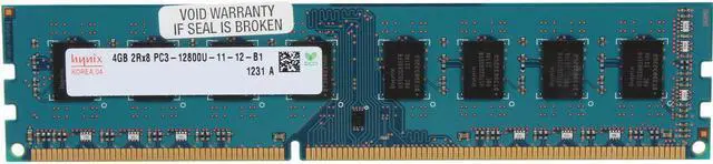 Alt view image 2 of 6 - Hynix 4GB 240-Pin DDR3 SDRAM DDR3 1600 (PC3 12800) Desktop Memory Model HMT351U6EFR8C-PB