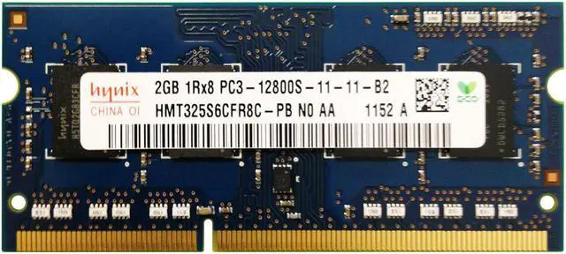Main image of Hynix 2GB 204-Pin DDR3 SO-DIMM DDR3 1600 (PC3 12800) Laptop Memory Model HMT325S6CFR8C-PB