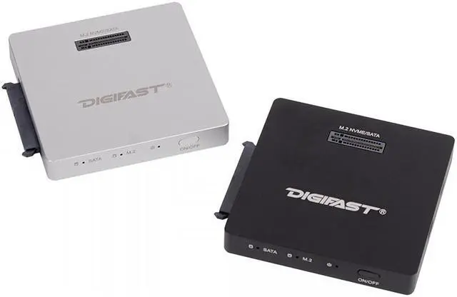 Alt view image 6 of 6 - Digifast DX3 M.2 SSD/2.5" SATA SSD Docking Base Ultra High Speed Read and Write - Silver