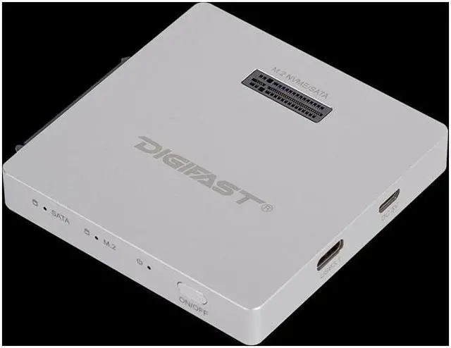 Alt view image 4 of 6 - Digifast DX3 M.2 SSD/2.5" SATA SSD Docking Base Ultra High Speed Read and Write - Silver