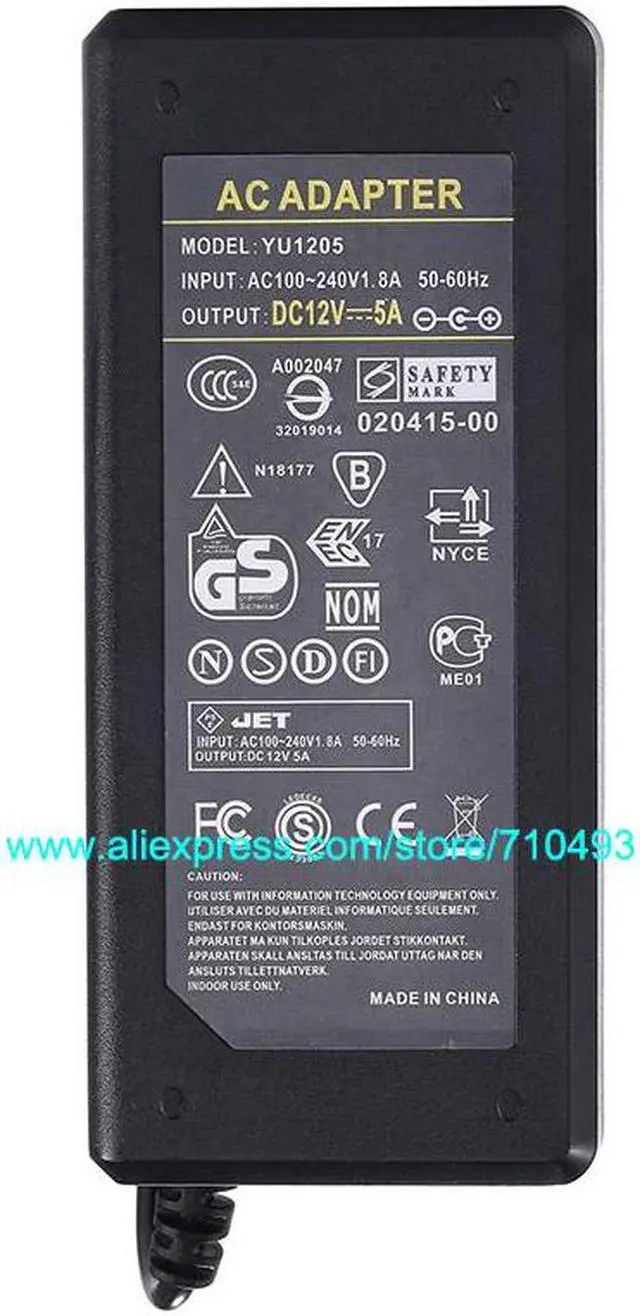 Alt view image 2 of 6 - With IC Chip AC-DC 12V 5A 4 Pin Power Adapter Supply 60W 4-Pin 4Pin For LCD TV Monitor Laptop Battery Charger  shpping