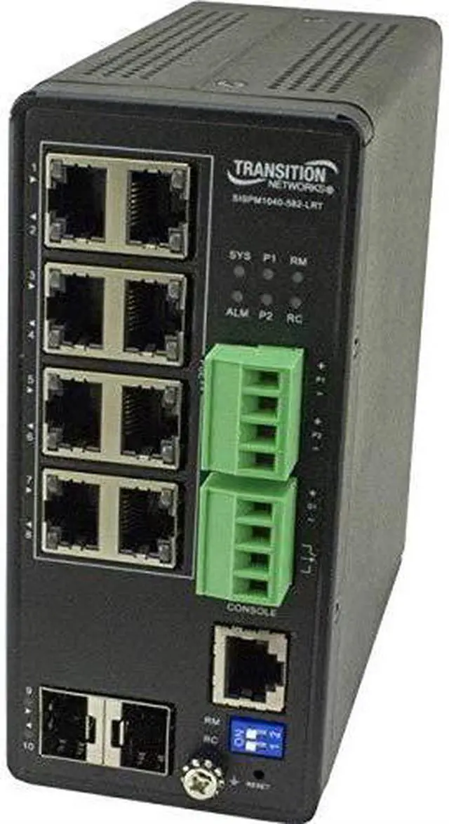 Alt view image 2 of 12 - Transition Networks Managed Hardened Gigabit Ethernet PoE++ Switch