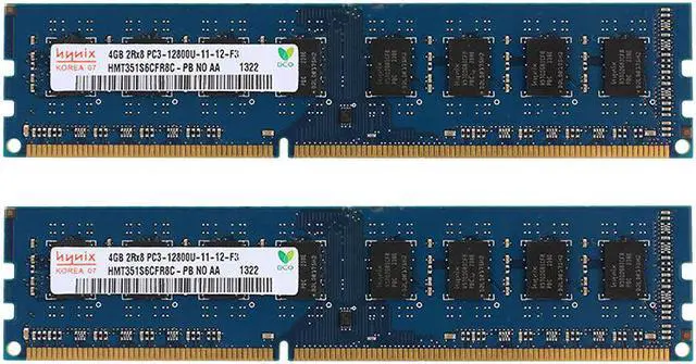 Main image of Hynix 8GB (2x4GB) DDR3-1600MHz PC Desktop Memory PC3-12800 DIMM SDRAM 240pin