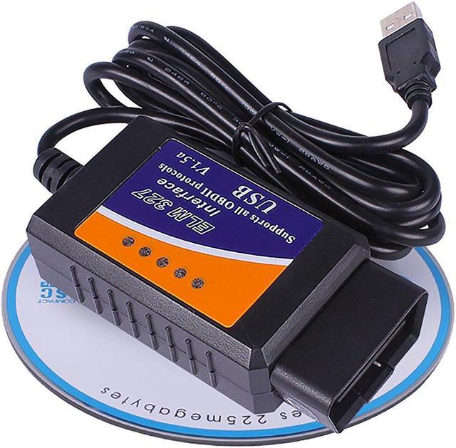 ELM327 USB Port Interface OBDII OBD2 Diagnostic Auto Car Scanner Cable Scan  Tool Check Engine Light & CAN-BUS V1.5 