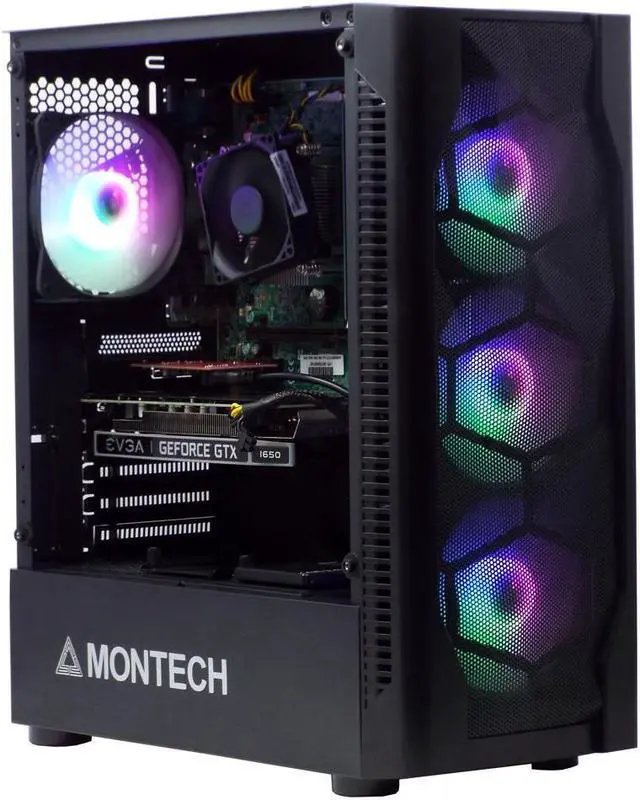 Alt view image 3 of 3 - Odyssey Artemis Custom Gaming PC, Black Gaming Case, RGB LED Air Cooling System, Intel Core i5 3.2GHz, 8GB RAM, 512GB SSD, Nvidia Geforce GT 1030, Windows 10 Pro x64