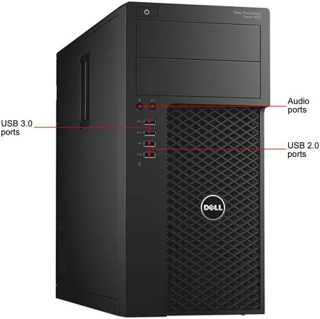 Alt view image 3 of 4 - Dell Precision 3620 Tower Workstation PC, Intel Core i7 6th Gen i7-6700 3.4GHz, 8GB DDR4 RAM, 512GB SSD, DVD±RW, Win 10 Pro Grade B+