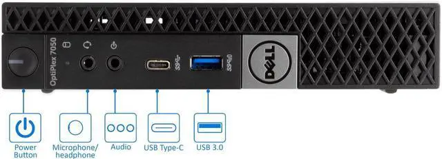 Alt view image 2 of 3 - Dell OptiPlex 7050 Micro Form Factor Desktop PC, Intel Quad Core i5-6500T 2.50GHz, 8GB DDR4 RAM, 256GB SSD, Wi-Fi, Windows 10 Pro Grade B
