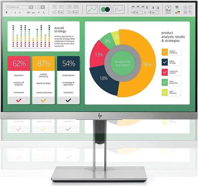 Alt view image 4 of 7 - HP EliteDisplay E223 | 22" Monitor | HD IPS Screen | Silver | 1FH45A8 Grade A