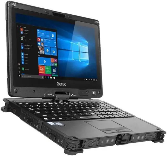 Alt view image 3 of 5 - GETAC V110 G1 1366x768 HD Touchscreen 2 in 1 Laptop/Tablet Rugged Convertible Notebook, Intel Core i5-4300U 1.9GHz, 4GB DDR3 RAM, 128GB SSD, Windows 10 Pro Grade B
