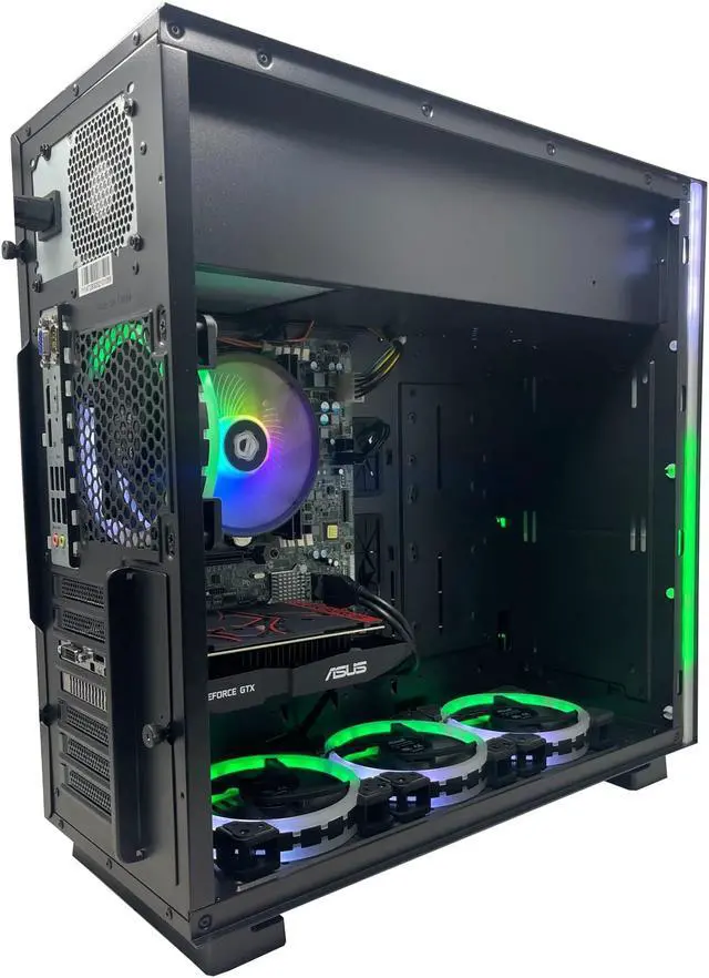 Alt view image 3 of 5 - Odyssey Black Widow Custom Gaming PC, RGB LED Fans, Intel Core i5 3.2GHz, 16GB RAM, 1TB SSD, Nvidia Geforce GTX 1650, Wi-Fi, Windows 10