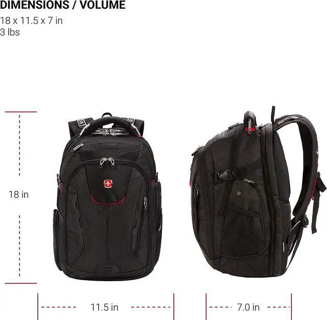 Alt view image 3 of 4 - swissgear 5358 ultimate protection usb tsa friendly scansmart laptop backpack and cable lock bundleblack