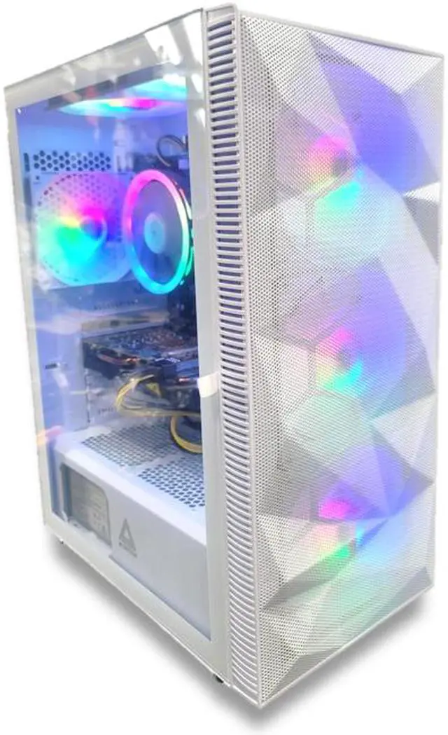 Alt view image 2 of 2 - Odyssey DG19 Custom Gaming PC, White ATX LED Gaming Case, RGB LED Fans, Intel Core i5 3.2GHz, 16GB RAM, 1TB SSD, NVIDIA GT 1030, Wi-Fi, Windows 10