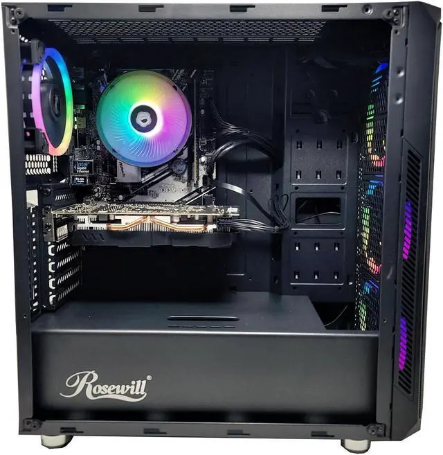 Alt view image 3 of 6 - Odyssey Darkus V2 Custom Gaming PC, RGB LED Fans, Intel Core i5 upto 4.1GHz, 16GB DDR4 RAM, 1TB SSD, GeForce RTX 3050 6GB GDDR6, Wi-Fi, Windows 11 Pro