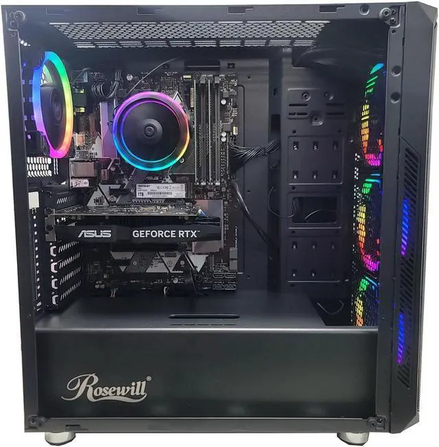 Alt view image 5 of 7 - Odyssey Darkus V3 Custom Gaming PC, RGB LED Fans, Intel Core i5 upto 4.1GHz, 16GB DDR4 RAM, 1TB NVMe SSD, GeForce RTX 3050 6GB GDDR6, Wi-Fi, Windows 11 Pro