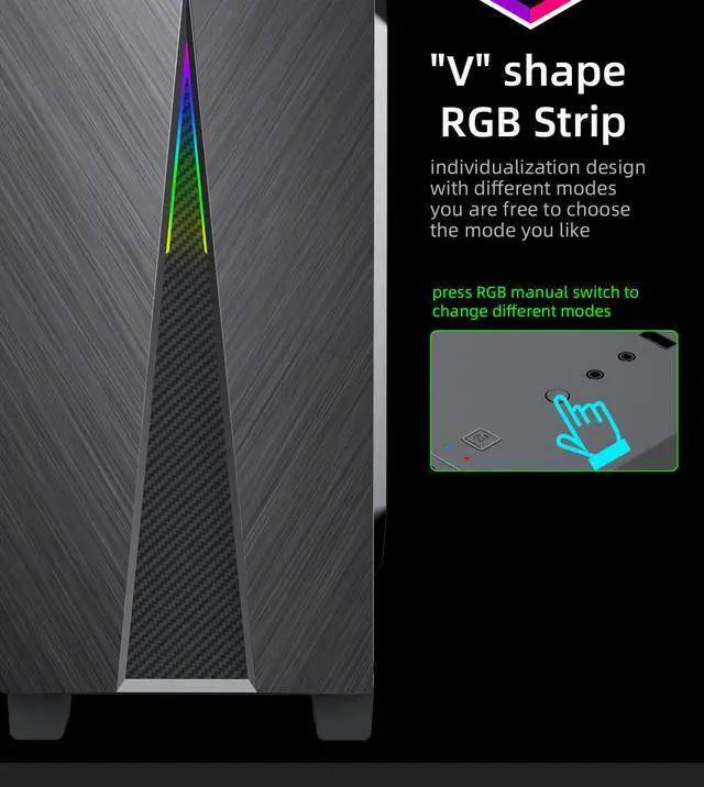 Alt view image 6 of 7 - Odyssey Nova V2 Custom Gaming PC, RGB LED Fans, Intel Core i5 upto 4.1GHz, 16GB DDR4 RAM, 1TB NVMe SSD, GeForce RTX 3050 6GB GDDR6 Wi-Fi BT Windows 11 Pro
