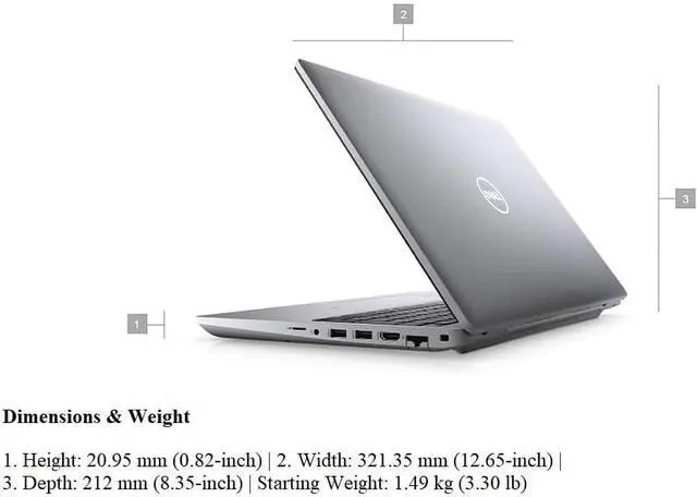 Alt view image 4 of 5 - Dell Latitude 5421 14" 1920x1080 FHD Business Notebook PC, Intel Quad Core i5-11500H 2.9GHz, 32GB DDR4 RAM, 512GB NVMe SSD, CAM, Windows 11 Pro Grade B