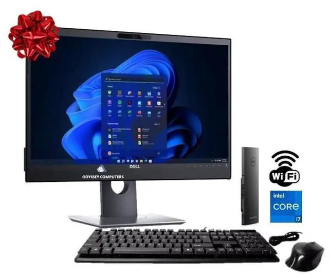 Main image of DELL OptiPlex Ultra Desktop Bundle Intel Core i7-8565U up to 4.6GHz, 32GB 512GB SSD WiFi Windows 11 Pro  w/ Monitor 24" FHD IPS CAM with Keyboard and Mouse