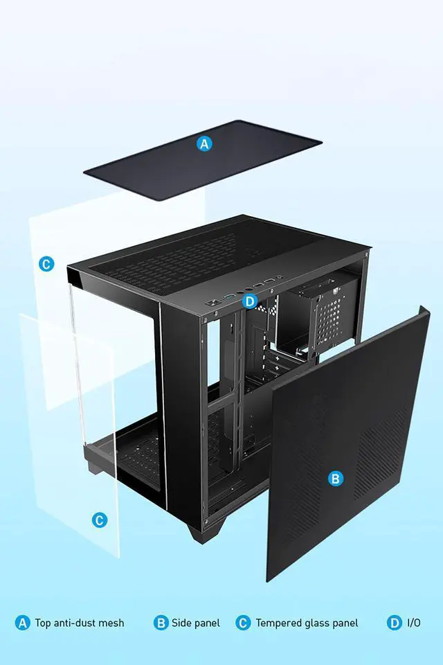 Alt view image 6 of 7 - Odyssey Vesta V2 Custom Workstation PC, RGB LED Fans, Intel Core i5-10400F upto 4.3GHz, 16GB DDR4 RAM, 1TB SSD, Wi-Fi BT Windows 11 Pro
