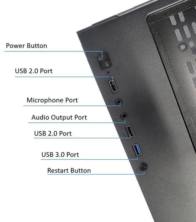 Alt view image 6 of 7 - Odyssey Vesta V2 Custom Gaming PC, RGB LED Fans, Intel Core i5-10400F upto 4.3GHz, 16GB DDR4 RAM, 1TB SSD, Wi-Fi BT, GTX 1650, Windows 11 Pro Keyboard & Mouse