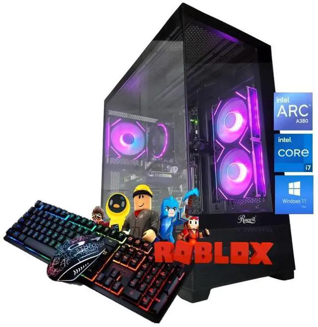 Main image of Odyssey Black Widow V3 Custom Gaming PC, RGB LED Fans, Intel Core i7 upto 4.7GHz, 16GB RAM, 1TB NVMe SSD, ACR A380, Wi-Fi BT, Windows 11 Pro Keyboard & Mouse