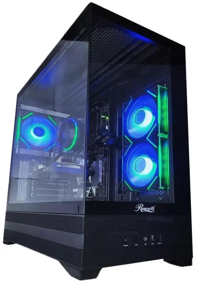 Alt view image 2 of 7 - Odyssey Black Widow V3 Custom Gaming PC, RGB LED Fans, Intel Core i7 upto 4.7GHz, 16GB RAM, 1TB NVMe SSD, ACR A380, Wi-Fi BT, Windows 11 Pro Keyboard & Mouse