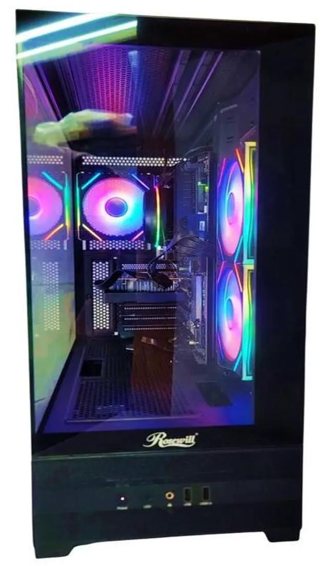 Alt view image 4 of 7 - Odyssey Black Widow V3 Custom Gaming PC, RGB LED Fans, Intel Core i7 upto 4.7GHz, 16GB RAM, 1TB NVMe SSD, ACR A380, Wi-Fi BT, Windows 11 Pro Keyboard & Mouse
