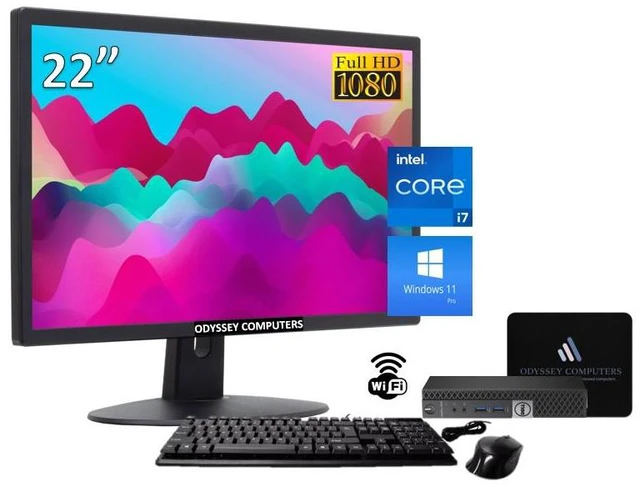 Main image of ODYPC DELL OptiPlex Micro Desktop Bundle Intel Core i7 up to 3.8GHz, 16GB 512GB SSD WiFi Windows 11 Pro 22" FHD Monitor with Keyboard and Mouse