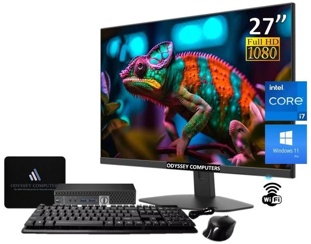 Main image of ODYPC DELL OptiPlex Micro Desktop Bundle Intel Core i7 up to 3.8GHz, 16GB 512GB SSD WiFi Windows 11 Pro 27" FHD Monitor with Keyboard and Mouse