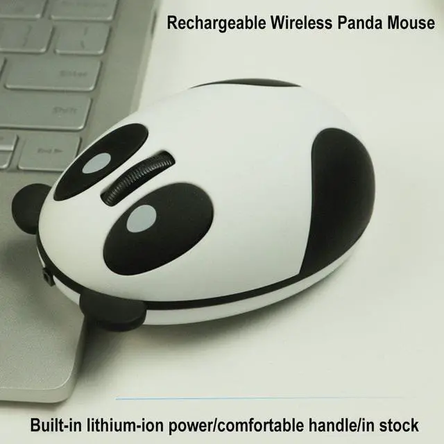 Alt view image 4 of 4 - CHUYI 2.4G Wireless Optical Mouse Rechargable Cute Panda Computer Mause USB Charging Gaming Mice For PC Laptop Kids Gifts
