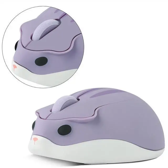 Main image of Optical Wireless Computer Mouse Cute Cartoon Anime Hamster Shape USB Mause Mini Small Ergonomic Pink Mice For Girl Kid Gift Toy