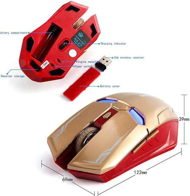 Alt view image 6 of 6 - Wireless Mouse 3d Mini New Arrival Top Fashion Recommend Iron Man Wireless Gaming Gamer Computer Mice