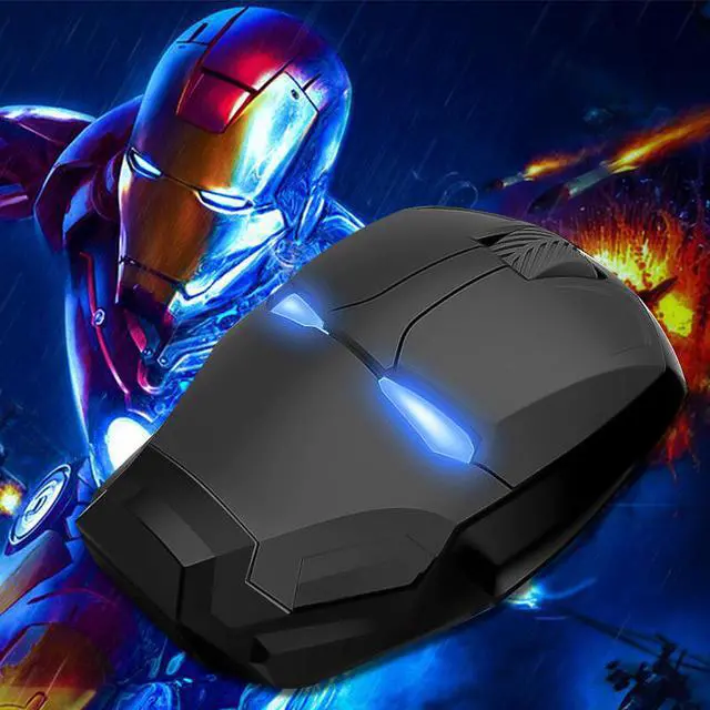 Alt view image 6 of 6 - Iron Man Mouse Wireless Mouse Gaming Mouse Gamer Computer Mice Button Silent Click 800/1200/1600/2400DPI Adjustable computer
