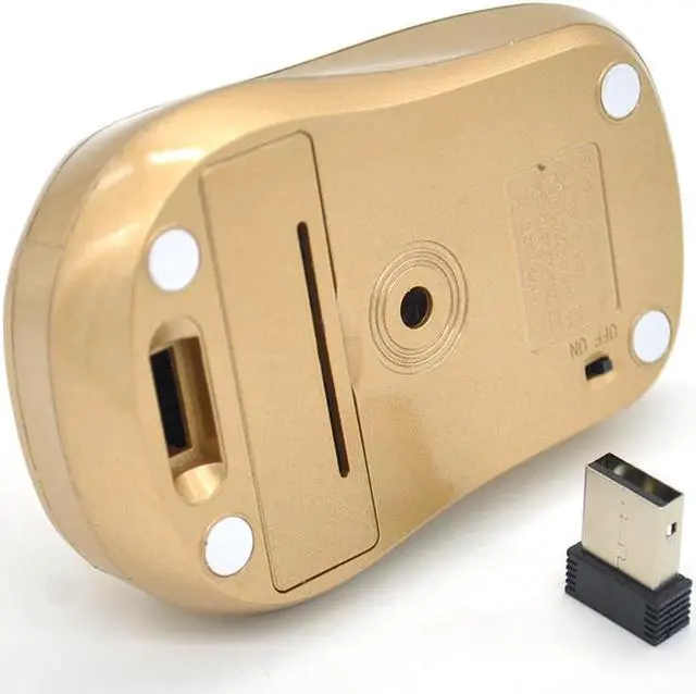 Alt view image 5 of 6 - Popular Golden Mice 2.4GHZ Gold Wireless Mouse Wifi Gaming Mouse for Laptop PC Computer Gamer Loved