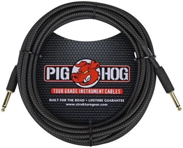 Alt view image 2 of 6 - Pig Hog "Black Woven" Woven Jacket Tour Grade Instrument Cable, 20-Foot