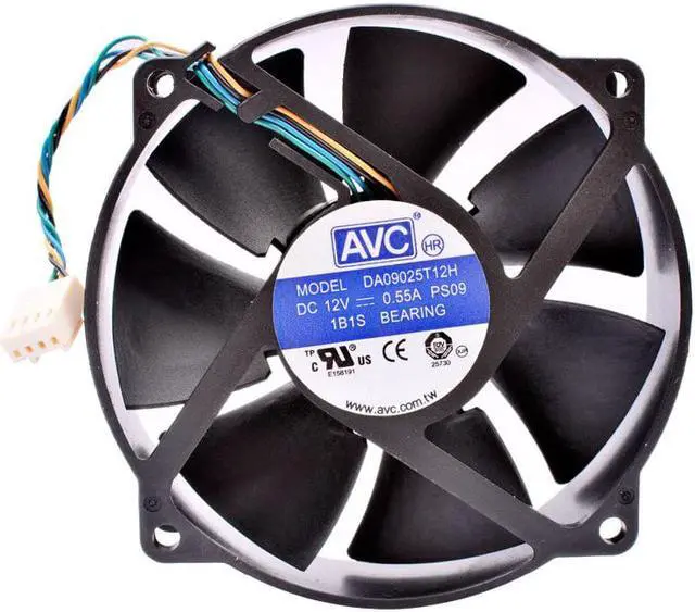 Alt view image 4 of 4 - DA09025T12H hole pitch 71.5mm 8cm 9cm 92mm fan DC12V 0.55A ball bearing 4 lines pwm suitable for CPU cooler replacement fan