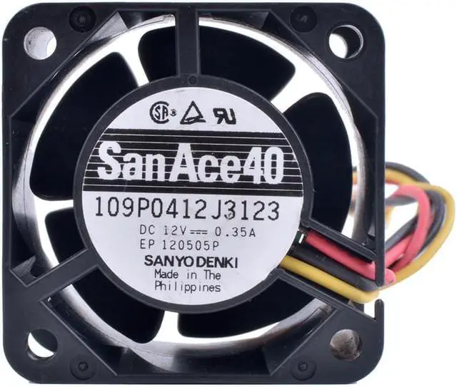 Alt view image 2 of 4 - 109P0412J3123 4cm 4028 40mm fan 12V 0.35A Double Ball Bearing Server Frequency Converter Cooling Fan