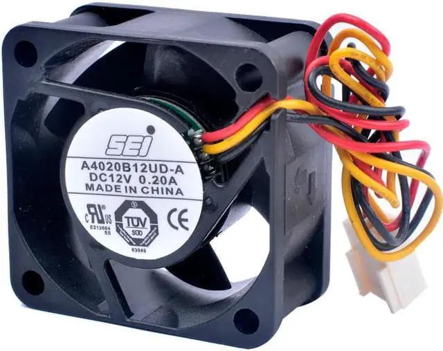 Alt view image 4 of 4 - A4020B12UD-A 4cm 4020 40mm fan 40x40x20mm DC12V 0.20A 3 lines Speed monitoring Suitable for CPU/router switch cooling fan