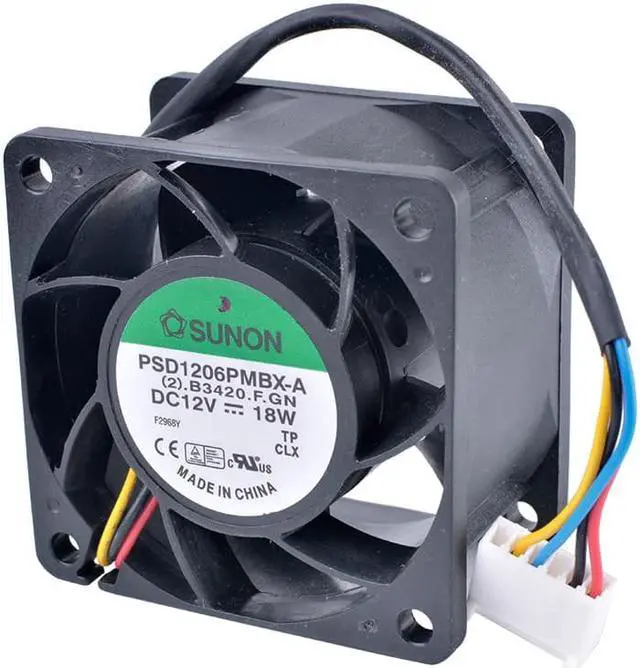 Alt view image 2 of 4 - PSD1206PMBX-A 6cm 60mm fan 6038 12V 18W Double ball bearing large air volume server cooling fan