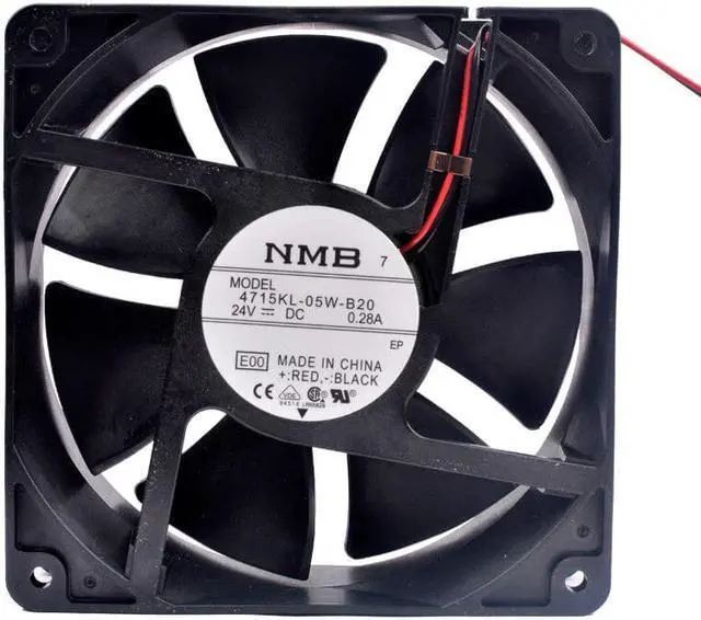 Alt view image 4 of 4 - 4715L-05W-B20 12cm 120mm 120x120x38mm DC24V 0.28A 2 lines Double ball low noise frequency converter cooling fan