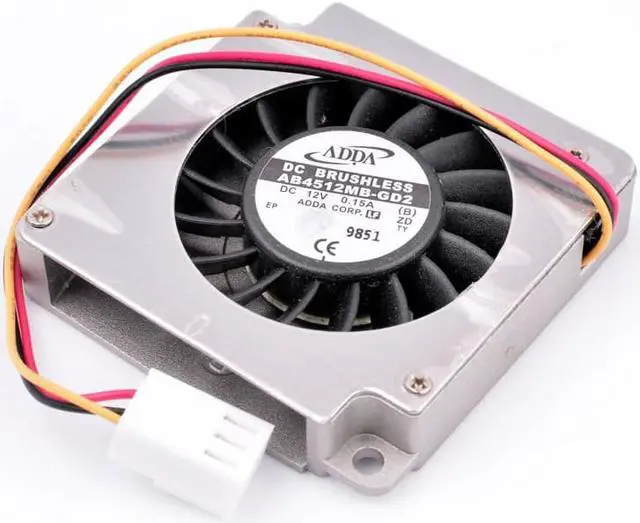 Alt view image 3 of 4 - AB4512MB-GD2 4.5cm 45mm 45x45x10mm DC12V 0.15A 3 lines double ball bearing aluminum housing blower cooling fan for 3D printer
