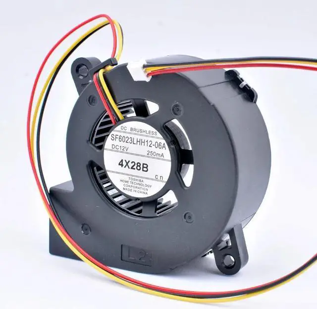 Alt view image 4 of 4 - SF6023LHH12-06A 60x60x23mm 60mm fan DC12V 250MA 4X28B Turbo blower cooling fan suitable for projectors and retrofit cooling