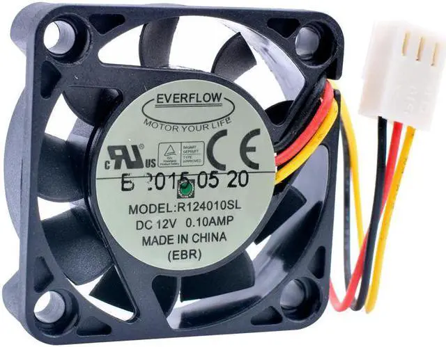 Main image of R124010SL EVERFLOW 4cm 4010 40x40x10mm 40mm fan 12V 0.10A 3 line speed detection mute CPU cooling fan