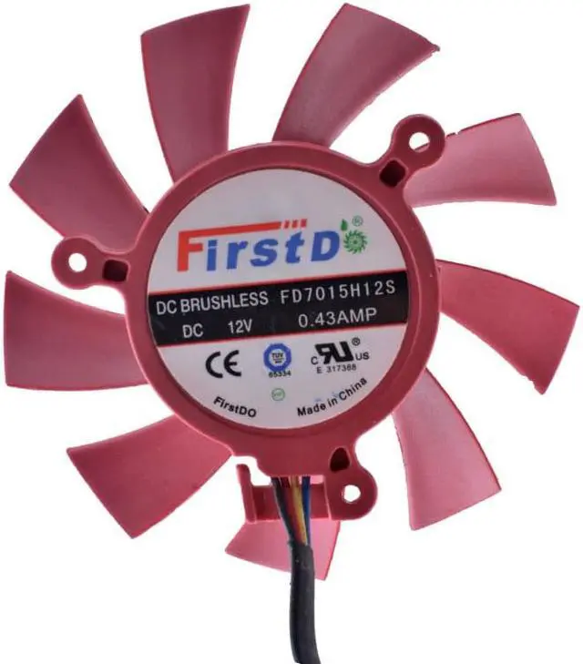 Alt view image 4 of 7 - FD7015H12S 65mm 39mm fan 12V 0.43A 4Pin HD5770 HD5850 HD5830 VGA Video Card cooling Fan