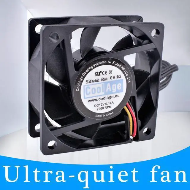 Alt view image 3 of 5 - CoolAge 6025 6CM 60x60x25mm 12V 0.14A cpu cooler super silent cooling fan