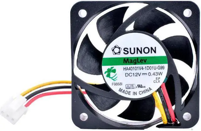 Alt view image 3 of 4 - HA40101V4-1D01U-G99 4cm 40mm fan 40x40x10mm DC12V 0.43W 3 lines magnetic suspension ultra-quiet micro cooling fan