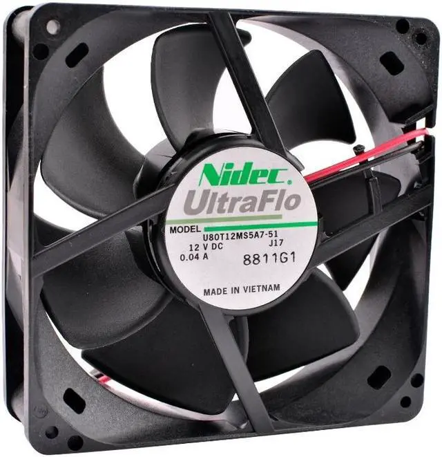 Alt view image 2 of 4 - U80T12MS5A7-51 8cm 80mm 8025 80x80x25mm DC12V 0.04A 1200rpm 2 lines Quiet cooling fan suitable for power supply chassis