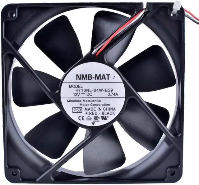 Alt view image 2 of 4 - 4710NL-04W-B59 12cm 120mm fan 12025 12V 0.74A Double ball bearing large air volume cooling