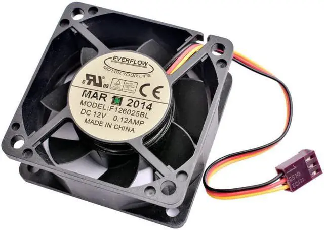 Alt view image 2 of 4 - F126025BL 6cm 6025 60mm fan 60x60x25mm DC12V 0.12A dual ball mute speed monitoring for cooling fan of chassis power supply CPU